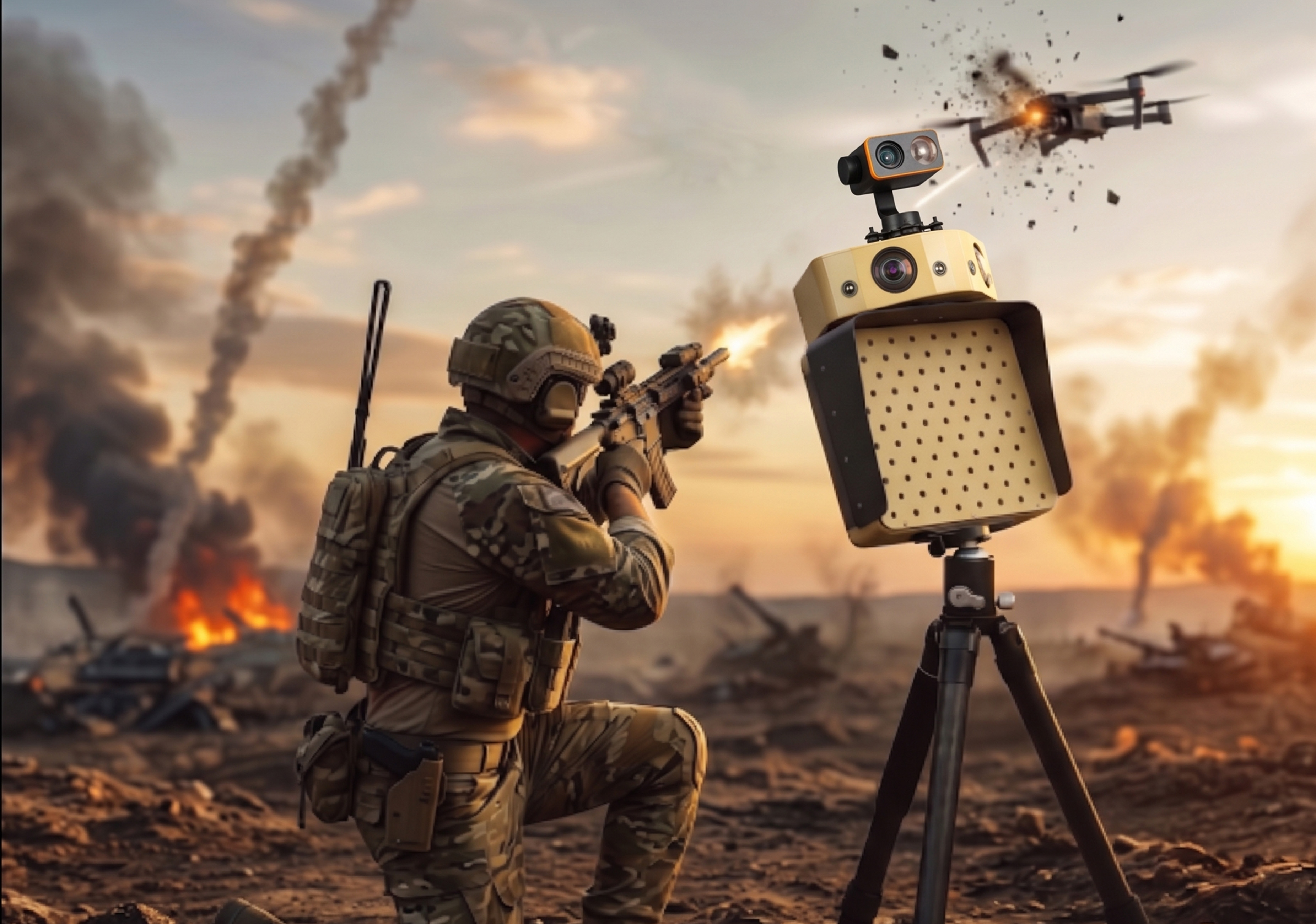 Heimdall Tactical Multi-modal Sensor Cluster | Passive Acoustic-Optic C-UAS System